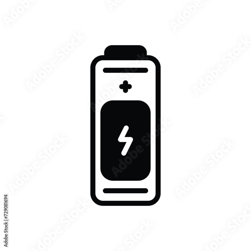 Black solid icon for battery