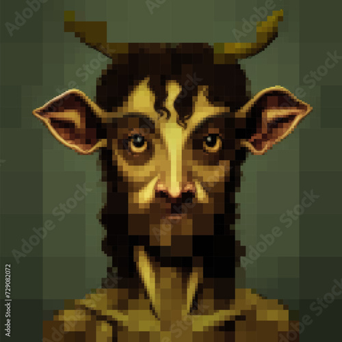 Portrait of a satyr. Vector...