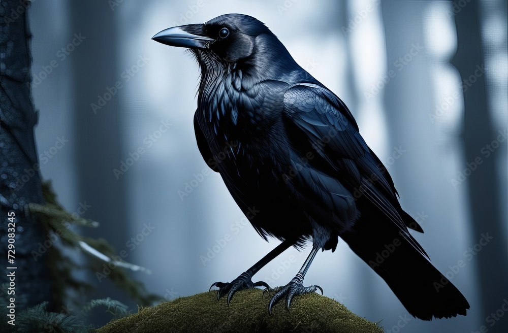 Obraz premium crow on a branch