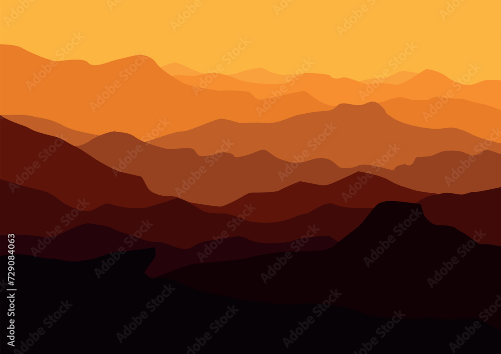 Beautiful nature vector. Vector illustration in flat style.
