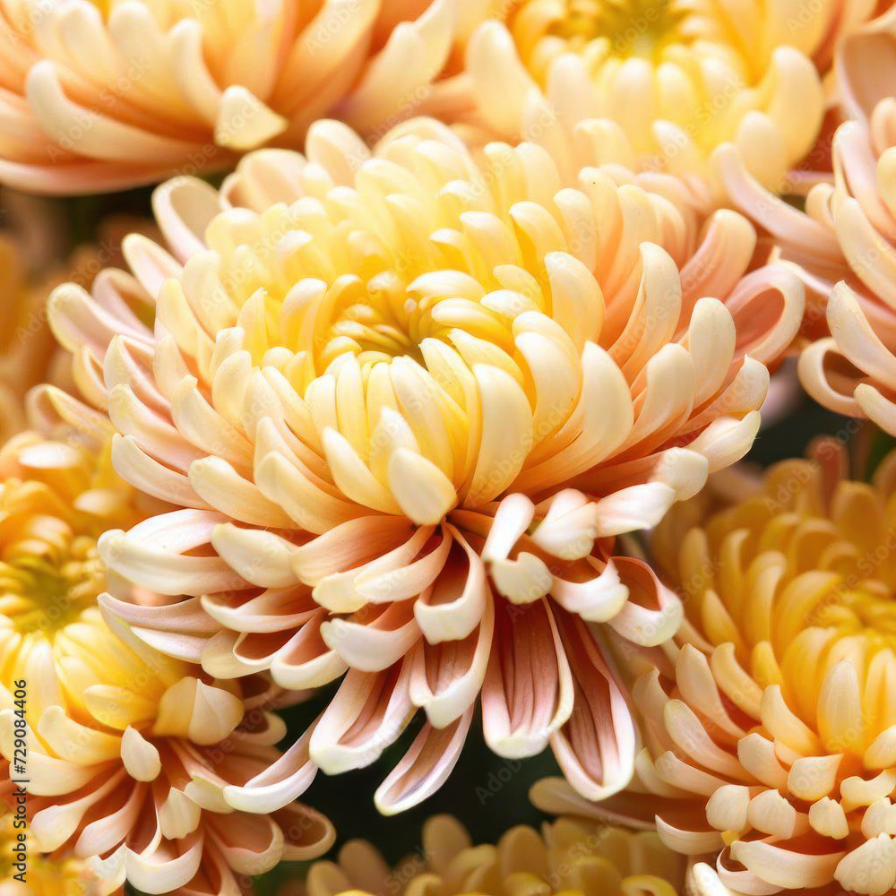 Beautiful cream and pink chrysanthemums, bouquet of chrysanthemums, flowers, beautiful wallpaper Beautiful cream and pink chrysanthemums, bouquet of chrysanthemums, flowers, beautiful wallpaper
