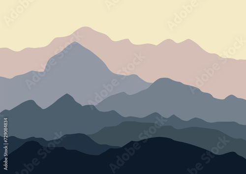 Simple nature vector. Vector illustration in flat style.