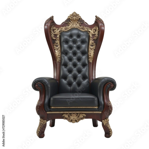 Royal Elegance: Majestic Throne Chair Isolated on Transparent Background © Kalanoriya