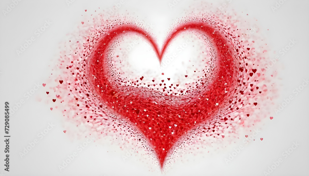 Abstract 3D wavy Valentine's Day background. AI