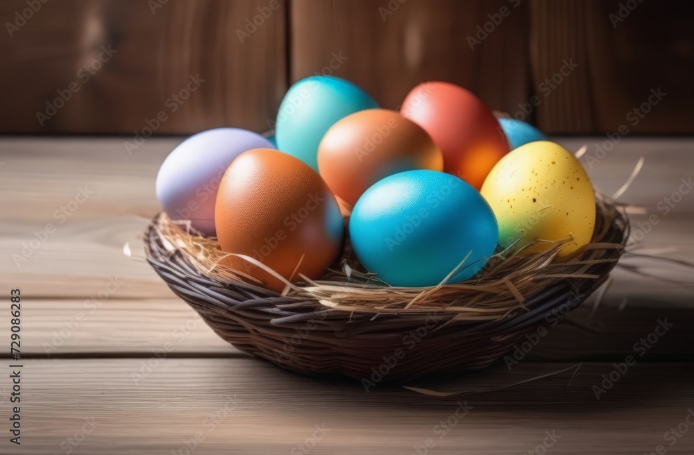 easter eggs in a basket easter eggs in a basket