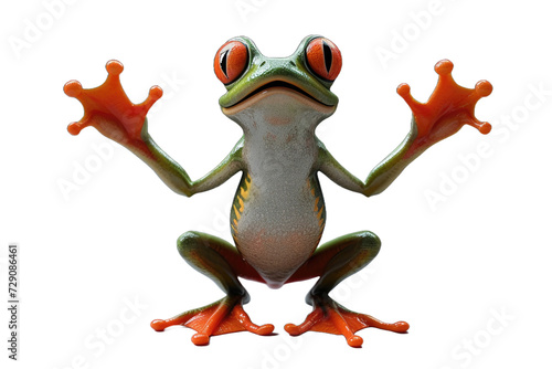 Frog with orange webbed feet