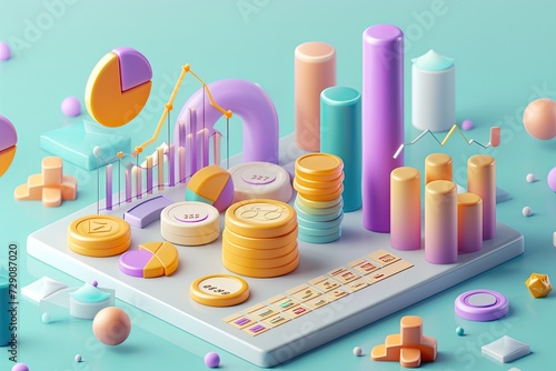 Growth finance business home property digital asset on financial money chart 3d background of real estate marketing strategy concept or success economy high target price profit investment market data.