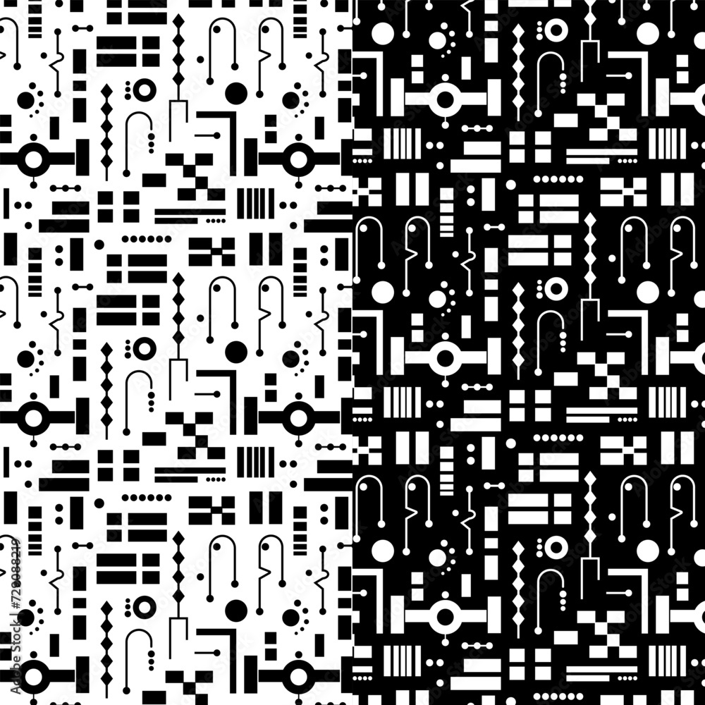 A set of pattern with graphic abstract linear and dot spot geometric elements 