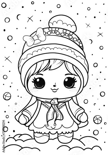 cute cartoon vector hand drawn character coloring book illustration