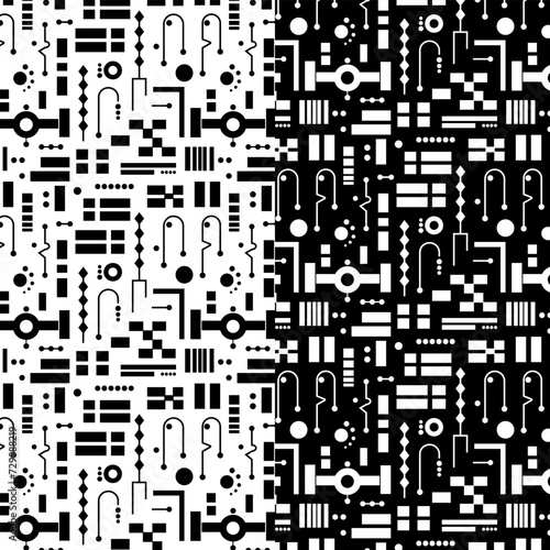 A set of pattern with graphic abstract linear and dot spot geometric elements 