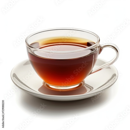 cup tea isolated white background