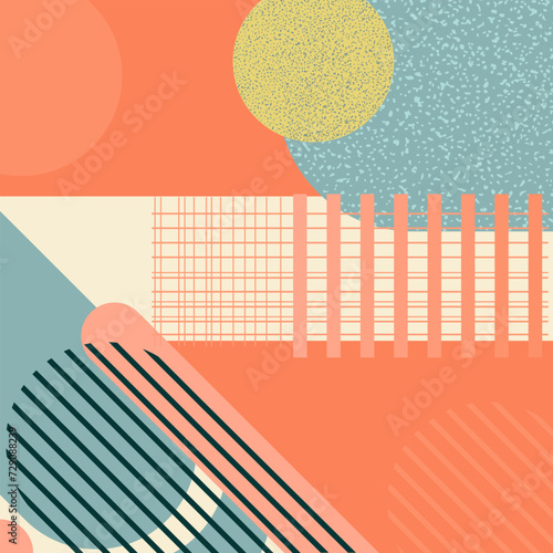 geometric object with riso print effect vector graphic element. poster template