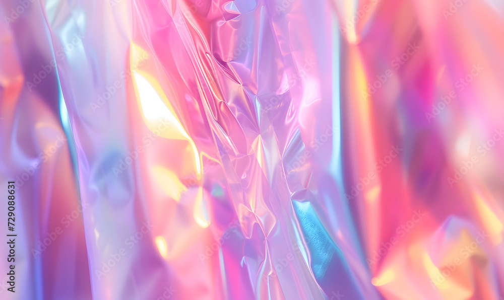 Obraz premium Abstract pink pastel holographic blurred background, Generative AI