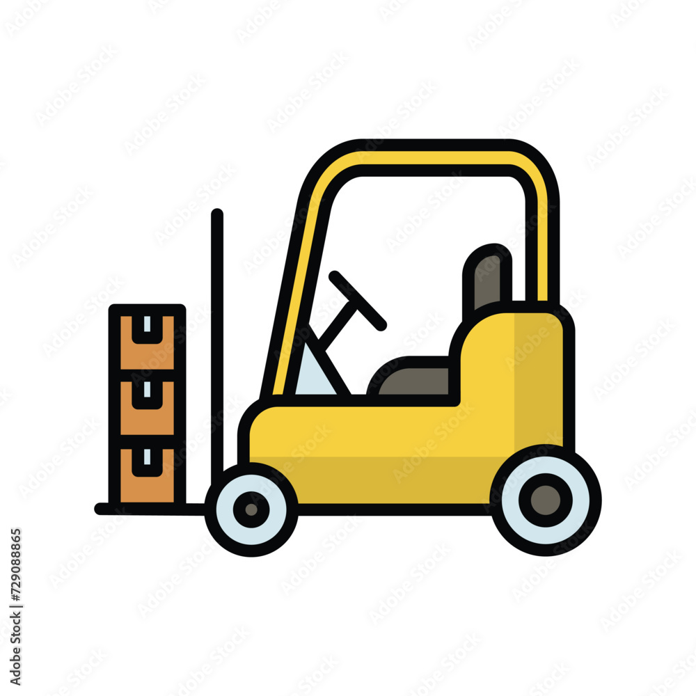forklift icon with white background vector stock illustration forklift icon with white background vector stock illustration