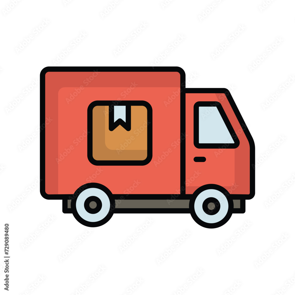 delivery van icon with white background vector stock illustration