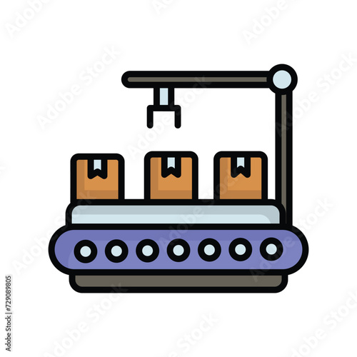 conveyor belt icon with white background vector stock illustration