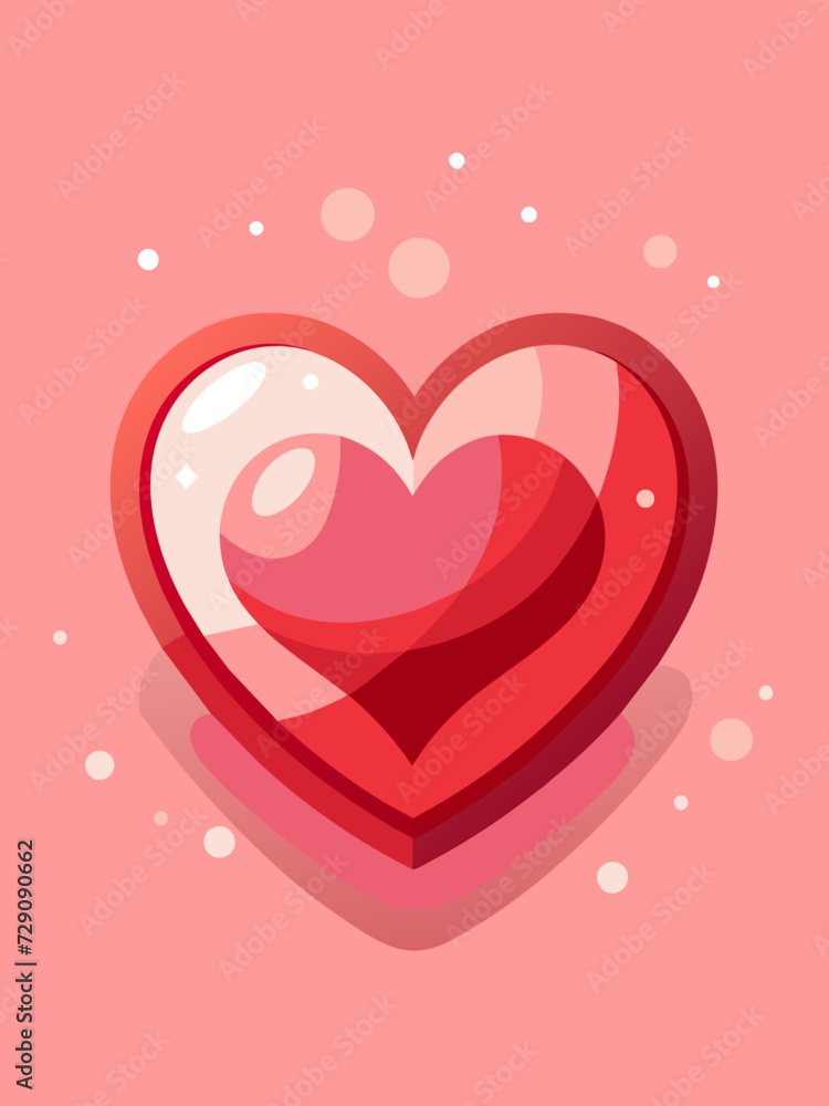 valentine's day red heart card with copy space
