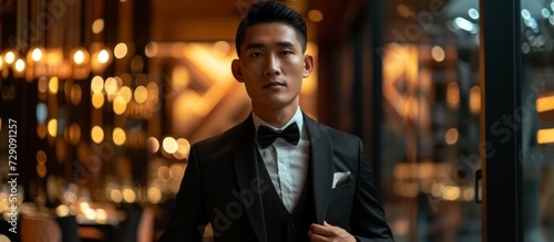 Thai man dressed in a stylish black suit.