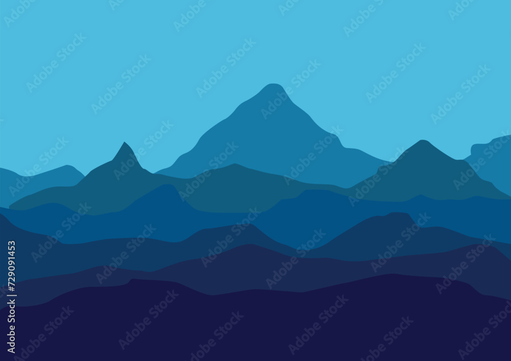 Simple nature vector. Vector illustration in flat style.