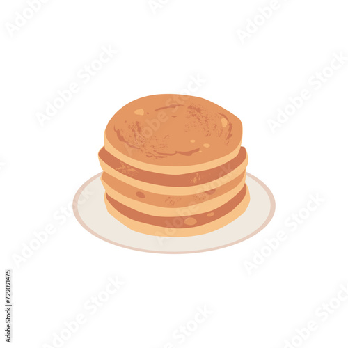 Pancakes, flat cartoon style vector illustration isolated on white background
