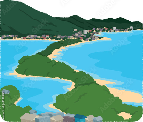 天橋立のイラスト