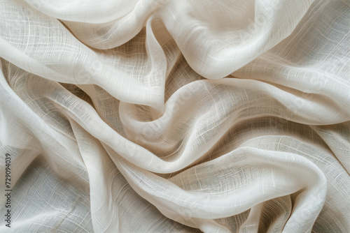 Elegant, gently undulating ivory chiffon fabric with a delicate texture, suitable for fashion and design concepts