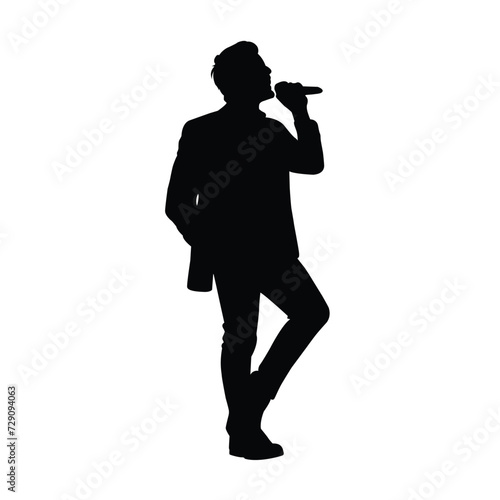 silhouette of a singer on white 