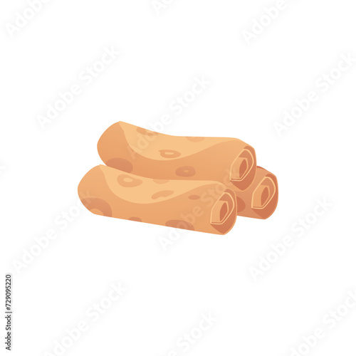 Rolled pancakes, flat cartoon style vector illustration isolated on white
