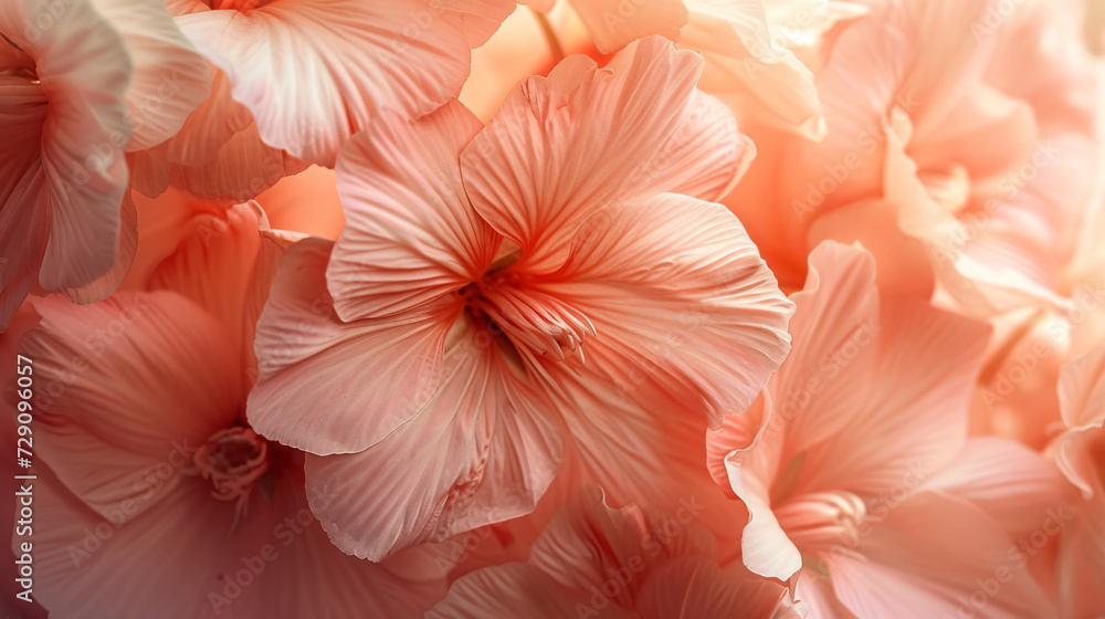 A close-up of a pink flowers with peach fuzz color A close-up of a pink flowers with peach fuzz color
