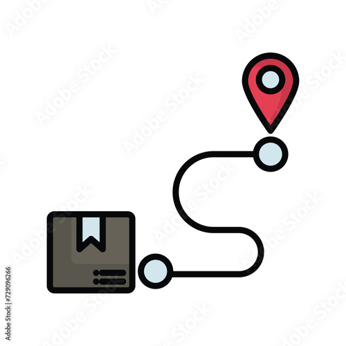 shipment tracking icon with white background vector stock illustration