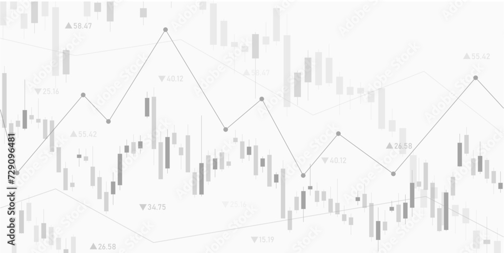 World business graph. Trade of stock. Trade candlestick isolated on transparent background. Chart of forex with candle. Bullish point. Vector illustration of concept trading currency, investment trade