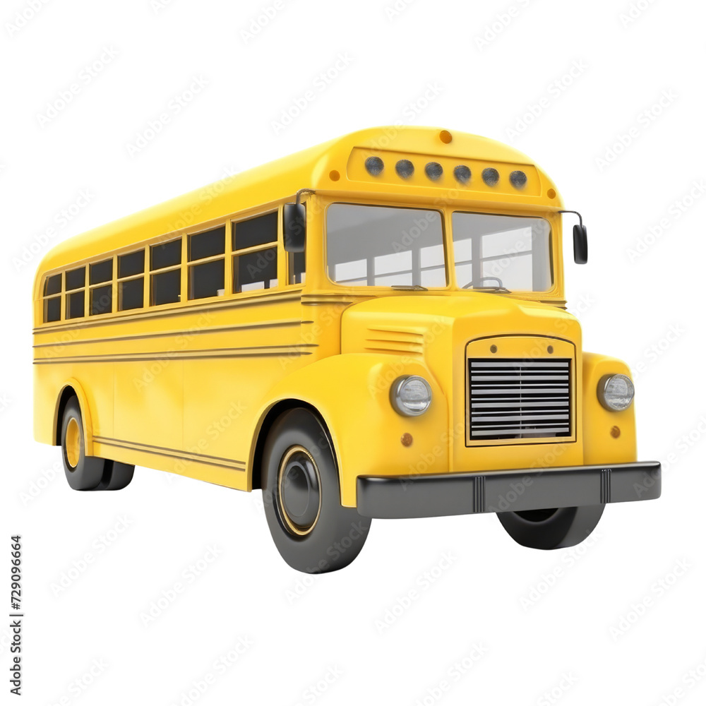 School Bus PNG Cutout, Generative AI