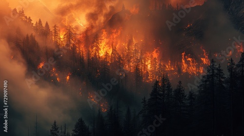 Forest fire in the mountains © buraratn