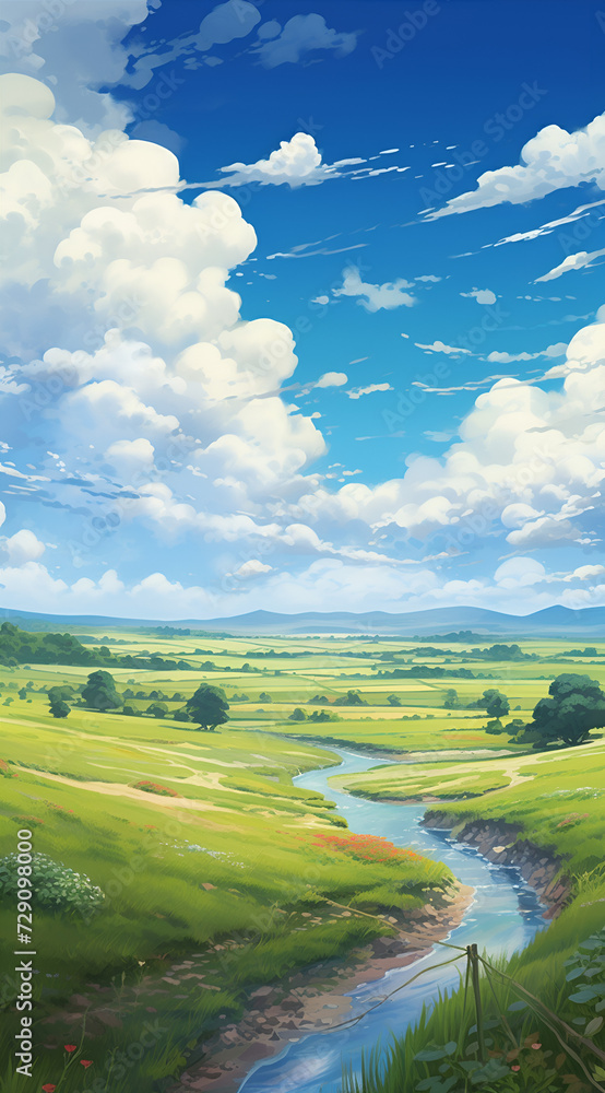 Obraz premium Beautiful landscape background on mobile resolution