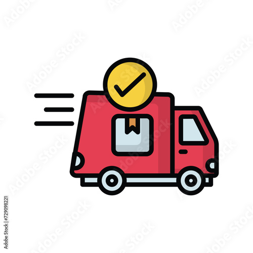 shipment confirmation icon with white background vector stock illustration
