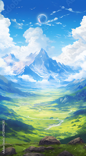 Beautiful landscape background on mobile resolution