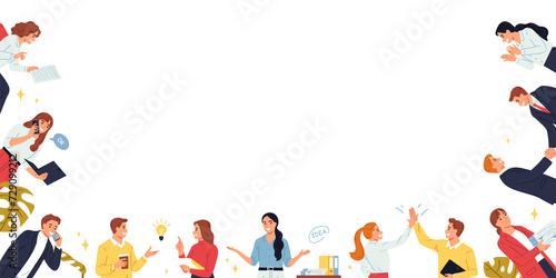 Business people hand drawn cartoon background
