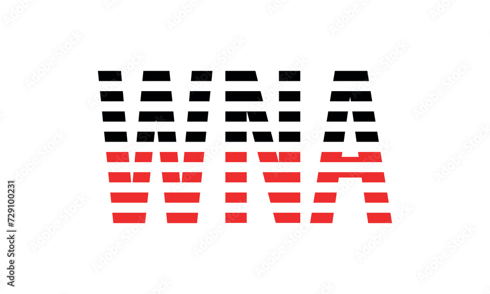 WNA three initial letter iconic line negative space minimal logo design vector template. monogram, abstract, wordmark, business, typography, minimalist, brand, company, flat, modern, unique, simple WNA three initial letter iconic line negative space minimal logo design vector template. monogram, abstract, wordmark, business, typography, minimalist, brand, company, flat, modern, unique, simple