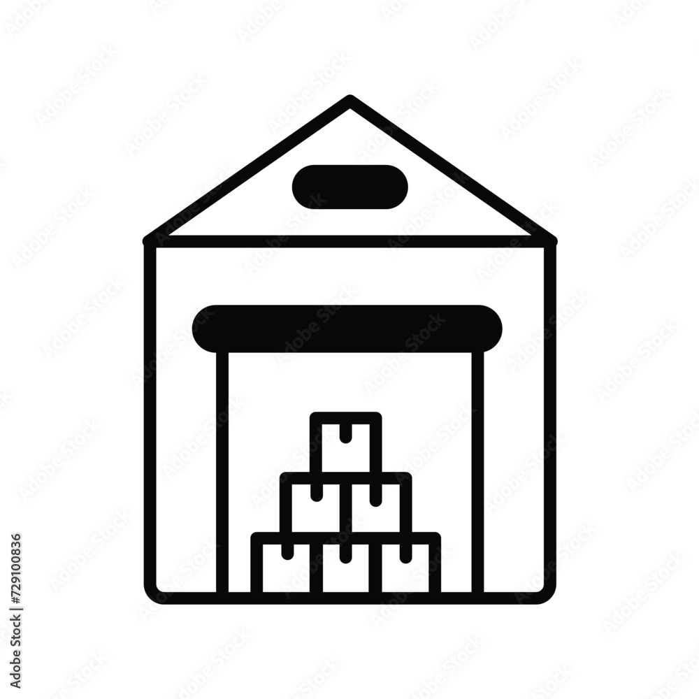 warehouse building icon with white background vector stock illustration warehouse building icon with white background vector stock illustration