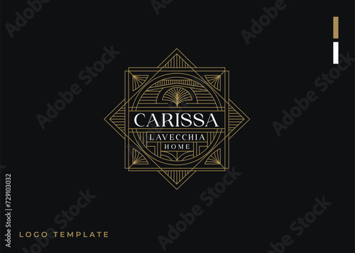 Vector frame art deco luxury antique retro vector illustration