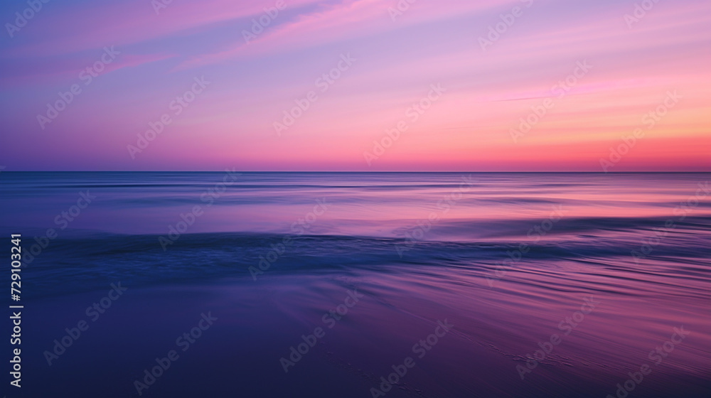 Beautiful sunset on the sea, long exposure. 
