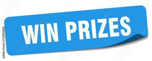 win prizes sticker. win prizes label
