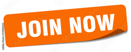 join now sticker. join now label
