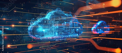 Cloud and Edge computing technology concept and smart city, innovative technology background. Global internet network connection