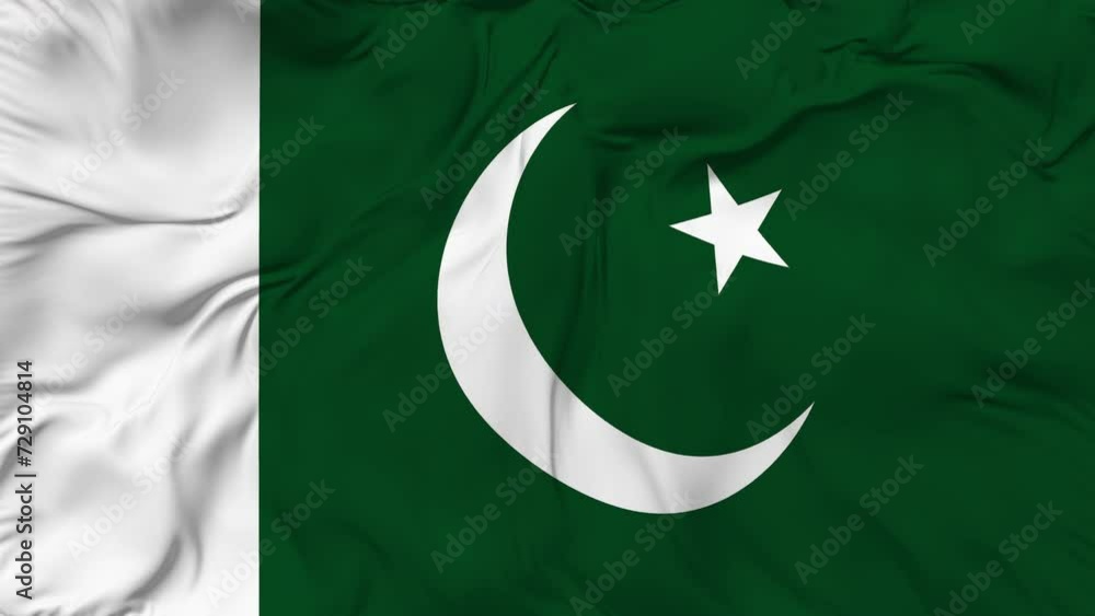 Pakistan flag waving seamless loop animation. 4K Pakistan flag waving seamless loop animation. 4K