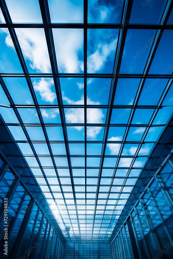 Walkway with sky background and blue sky with clouds.