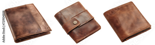 Set of leather wallet collection 