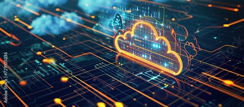 Cloud and Edge computing technology concept and smart city, innovative technology background. Global internet network connection