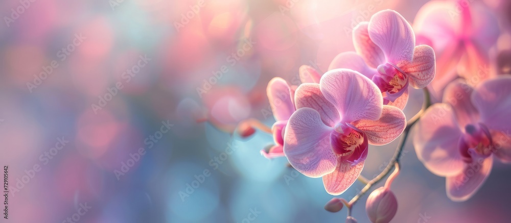 Soft and blurred orchid color used as a background.