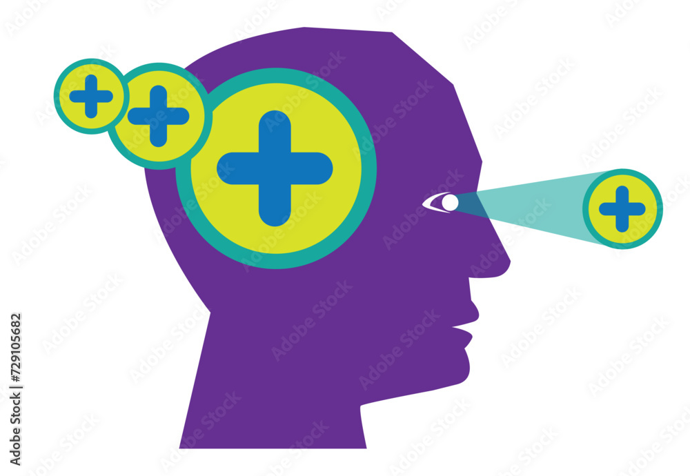 Positive Mindset or Gaining Access using BioSensory technology. Editable Clip Art. Positive Mindset or Gaining Access using BioSensory technology. Editable Clip Art.